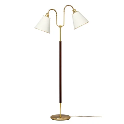 G 288 Gripsholm golvlampa 2L mässing/mahogny